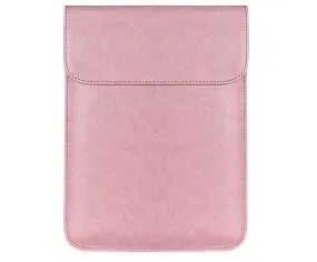 Sleek Men's Slim Leather Laptop Sleeve- Pink