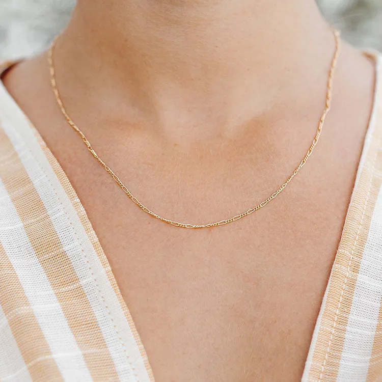 Small Figaro Chain Necklace