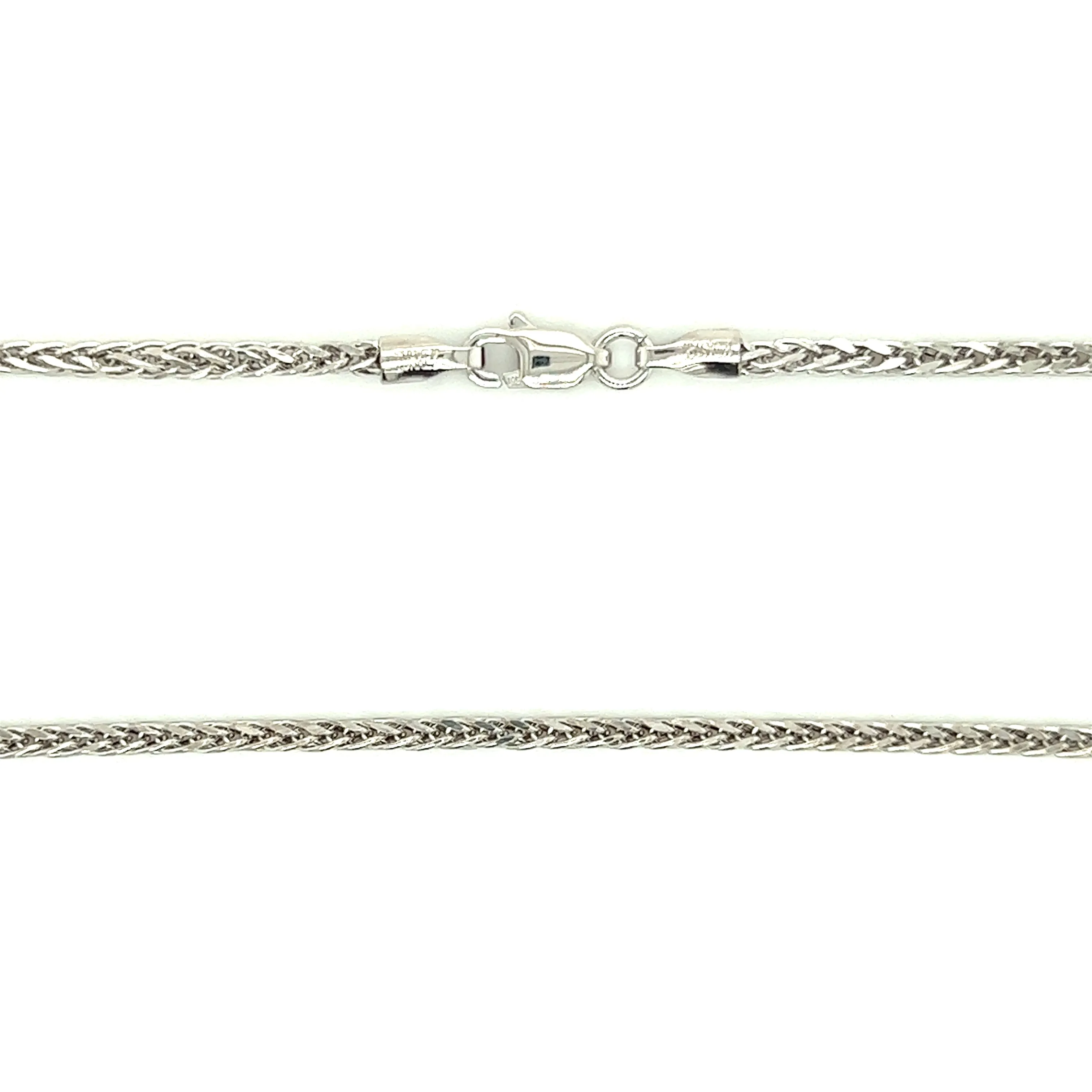 Square Wheat Chain 2.2mm with 20in of Length in 14K White Gold