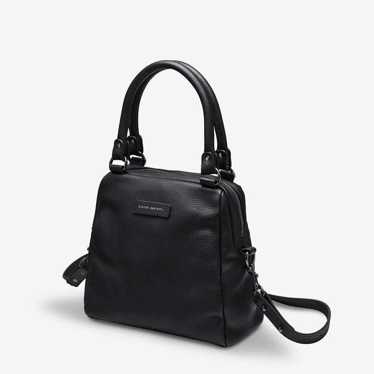 Status Anxiety WOMENS LAST MOUNTAINS LEATHER BAG BLACK