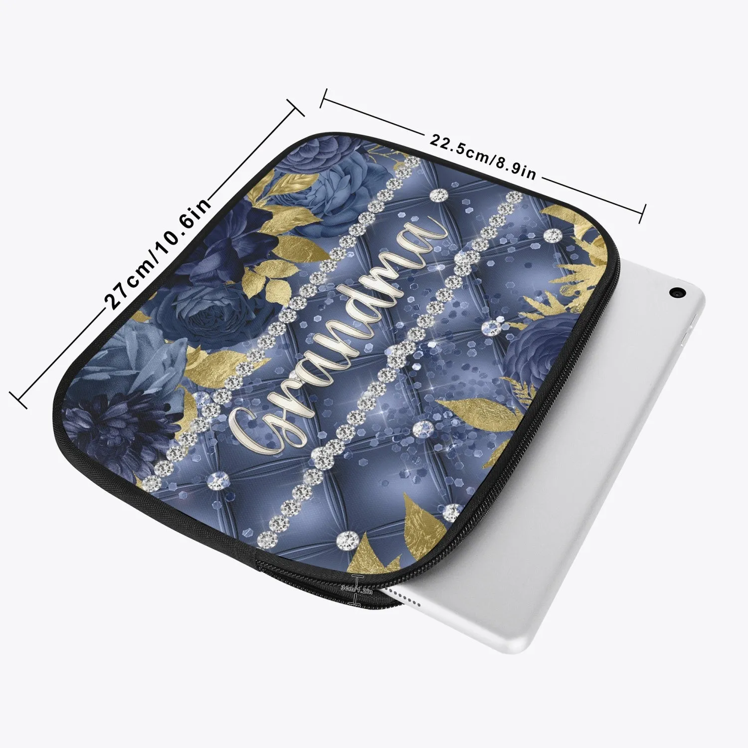 Tablet Sleeve - Navy Floral - Grandma