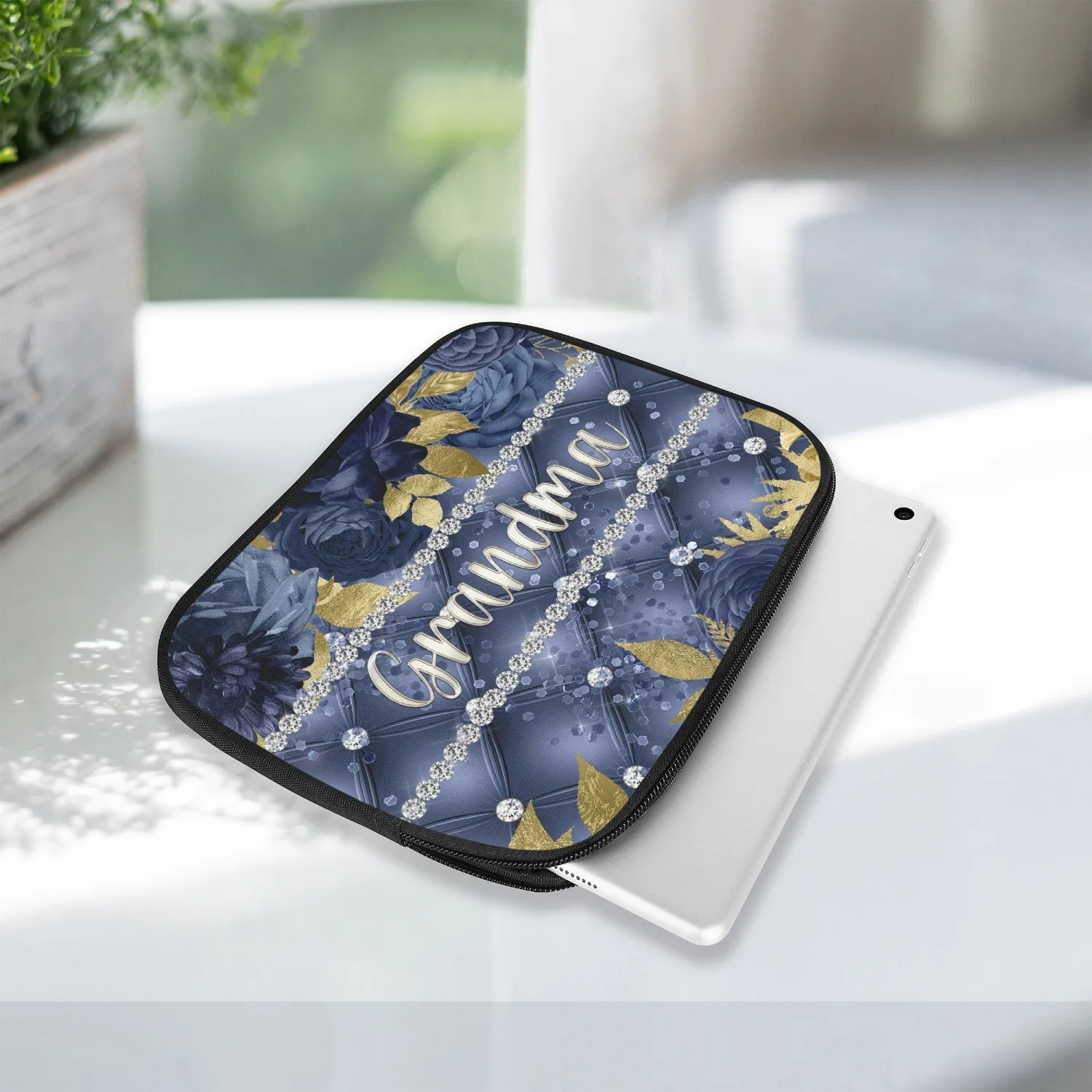 Tablet Sleeve - Navy Floral - Grandma