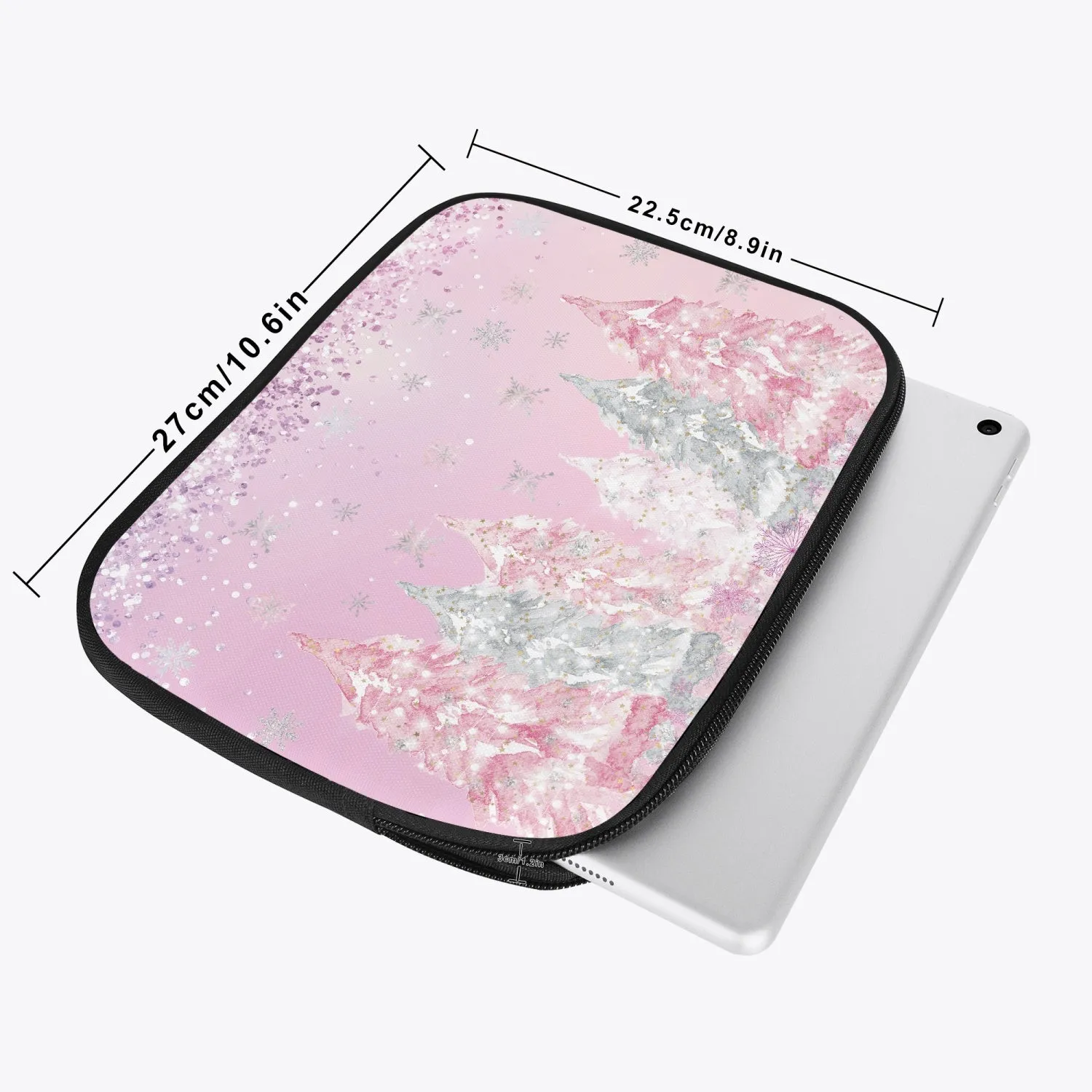 Tablet Sleeve - Pink Christmas - Trees, awd-601