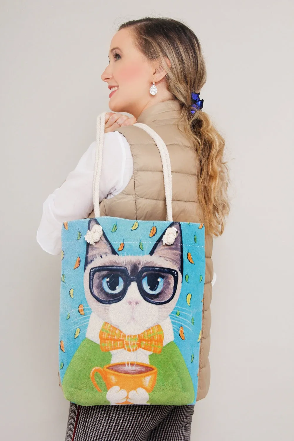 Tote Bag - Cat with reading glasses