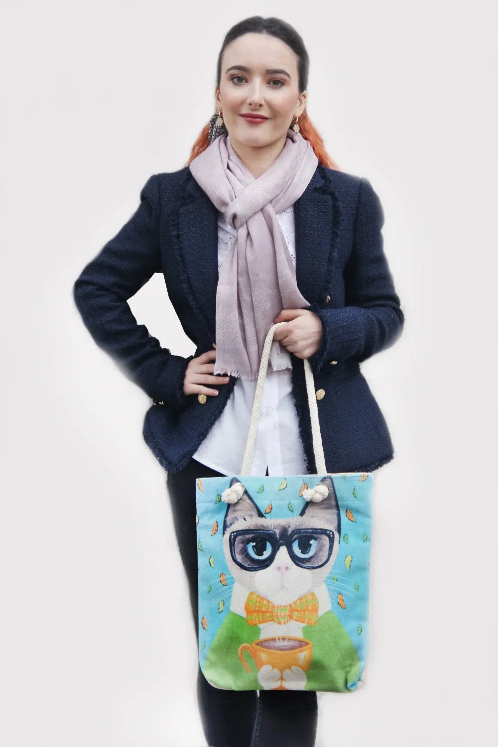 Tote Bag - Cat with reading glasses