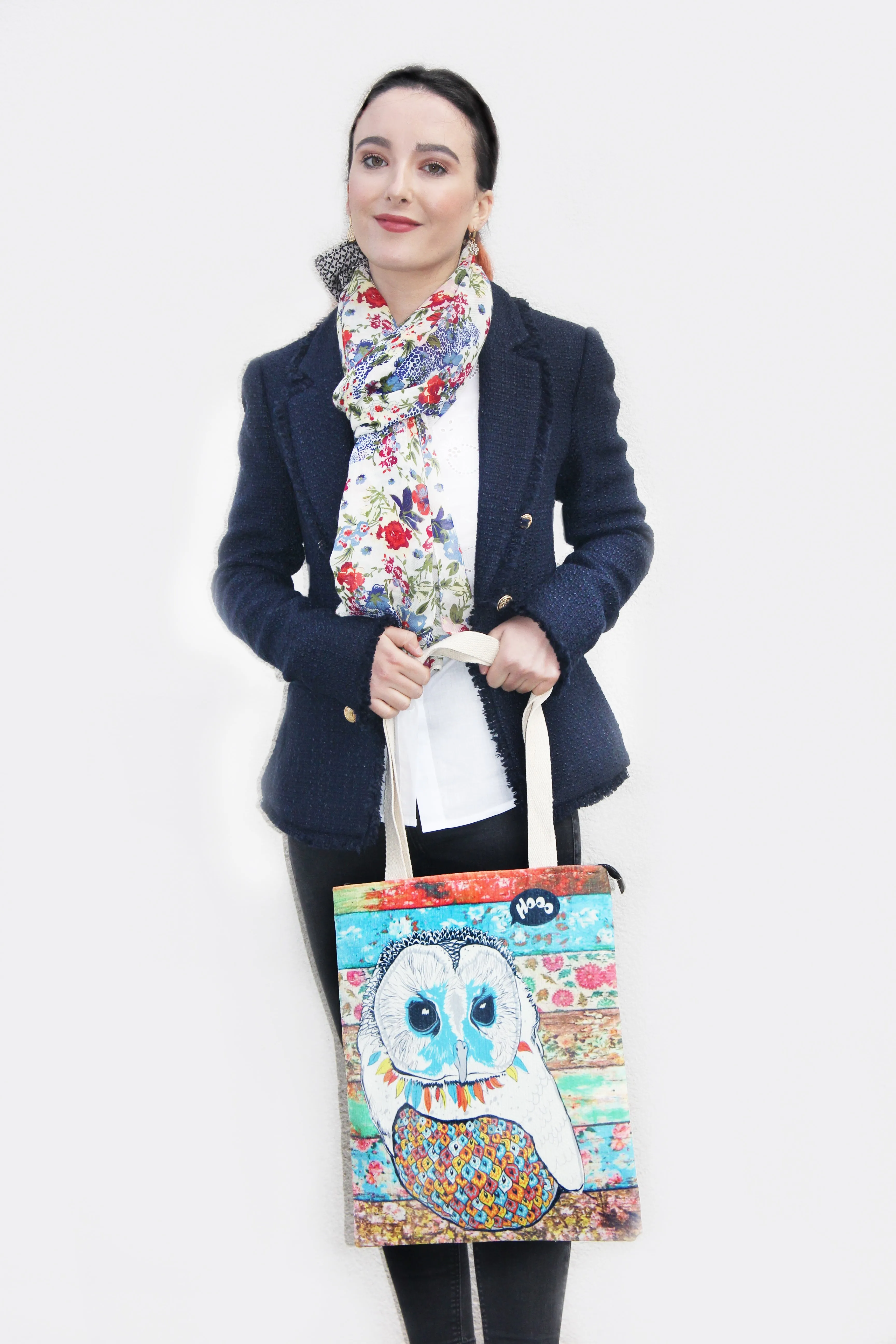 Tote Bag - Turquoise Blue Owl