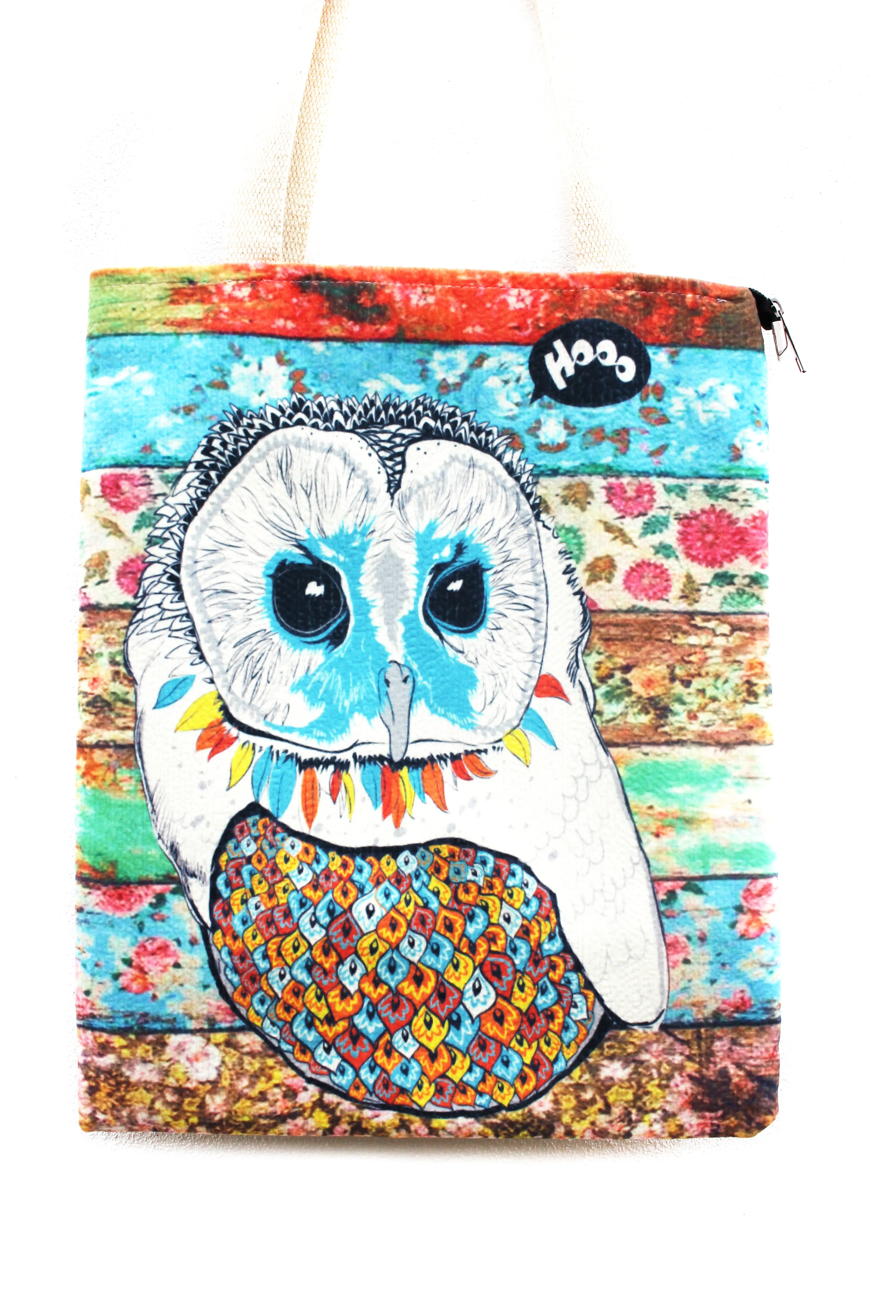 Tote Bag - Turquoise Blue Owl