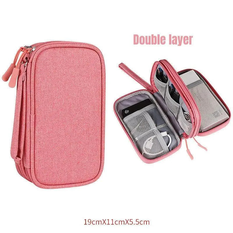 Travel Tech Gear Organizer: Waterproof Cable Bag for Electronic Accessories