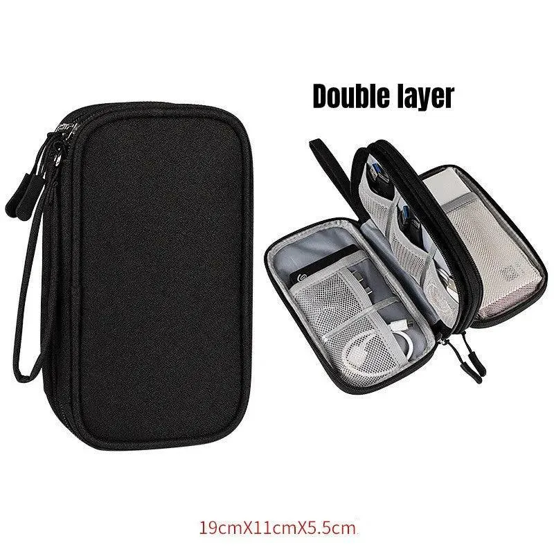 Travel Tech Gear Organizer: Waterproof Cable Bag for Electronic Accessories