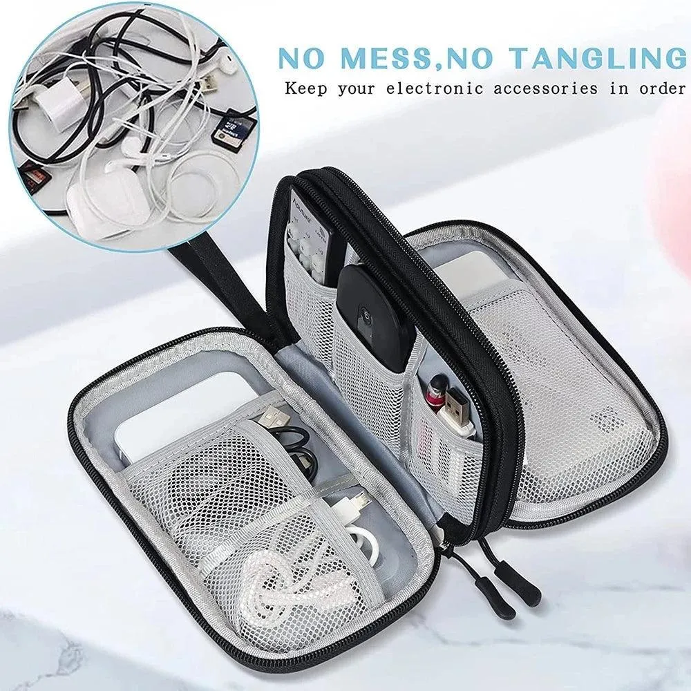 Travel Tech Gear Organizer: Waterproof Cable Bag for Electronic Accessories