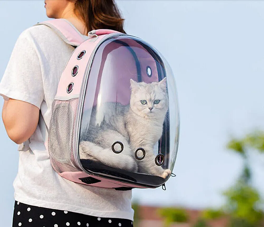 US Astronaut Pet Cat Dog Puppy Carrier Backpack Travel Bag Case Capsule Fullview