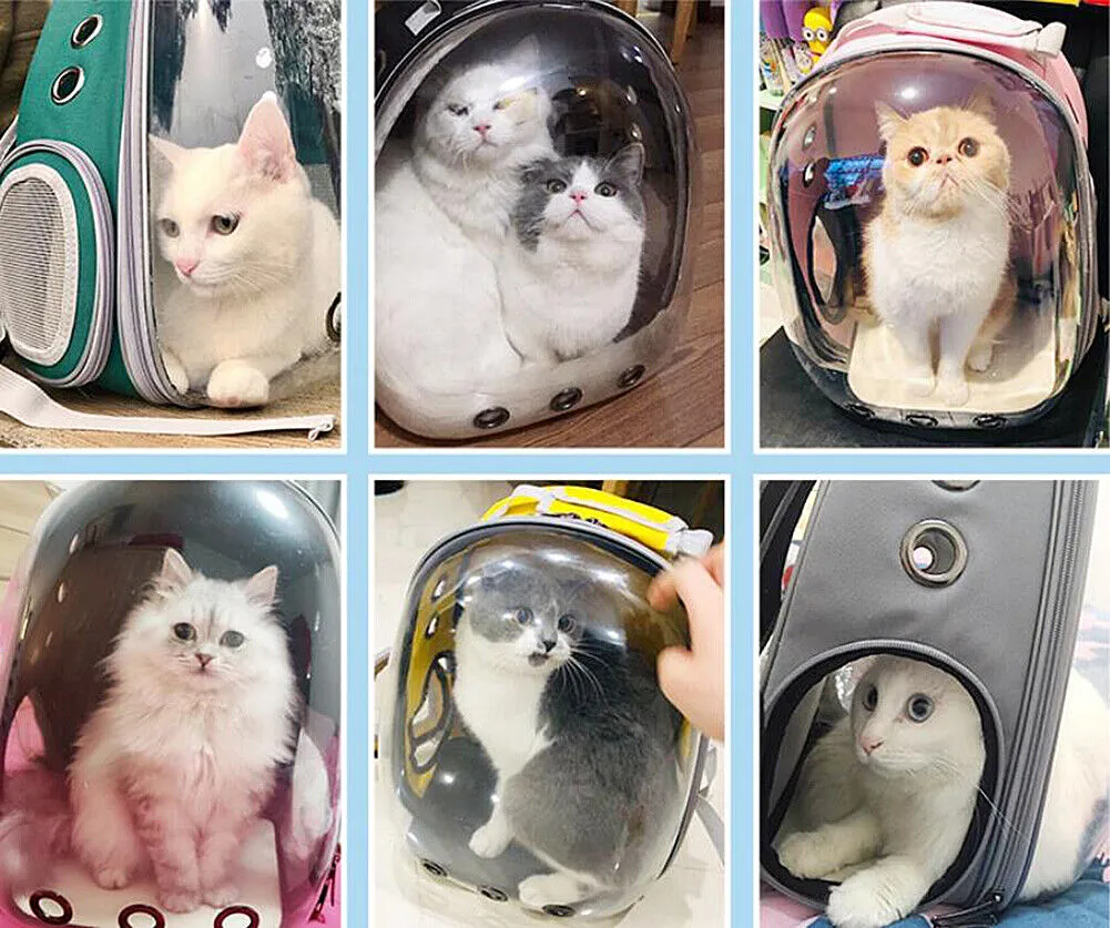 US Astronaut Pet Cat Dog Puppy Carrier Backpack Travel Bag Case Capsule Fullview