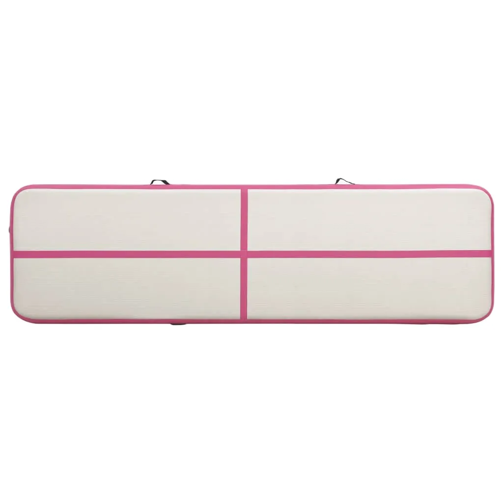 vidaXL Inflatable Gymnastics Mat with Pump 600x100x20 cm PVC Pink