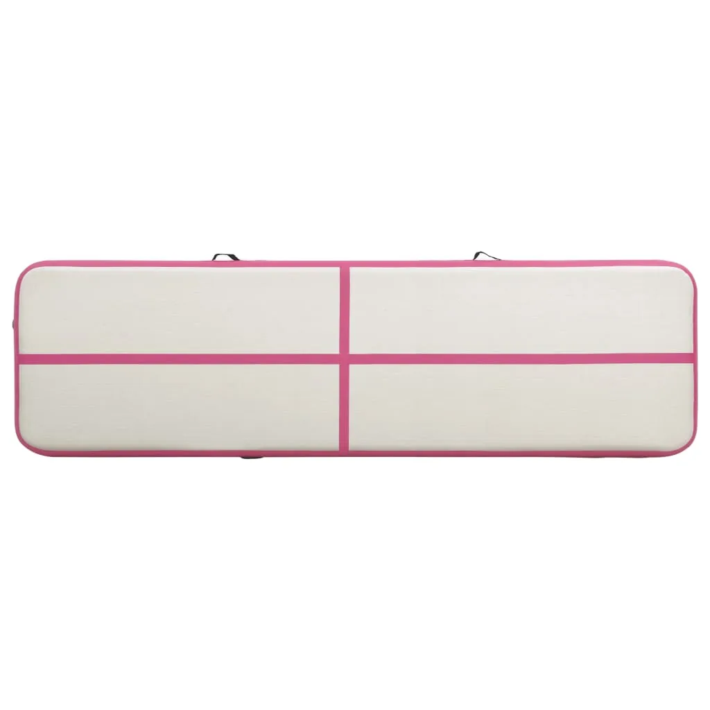 vidaXL Inflatable Gymnastics Mat with Pump 800x100x20 cm PVC Pink