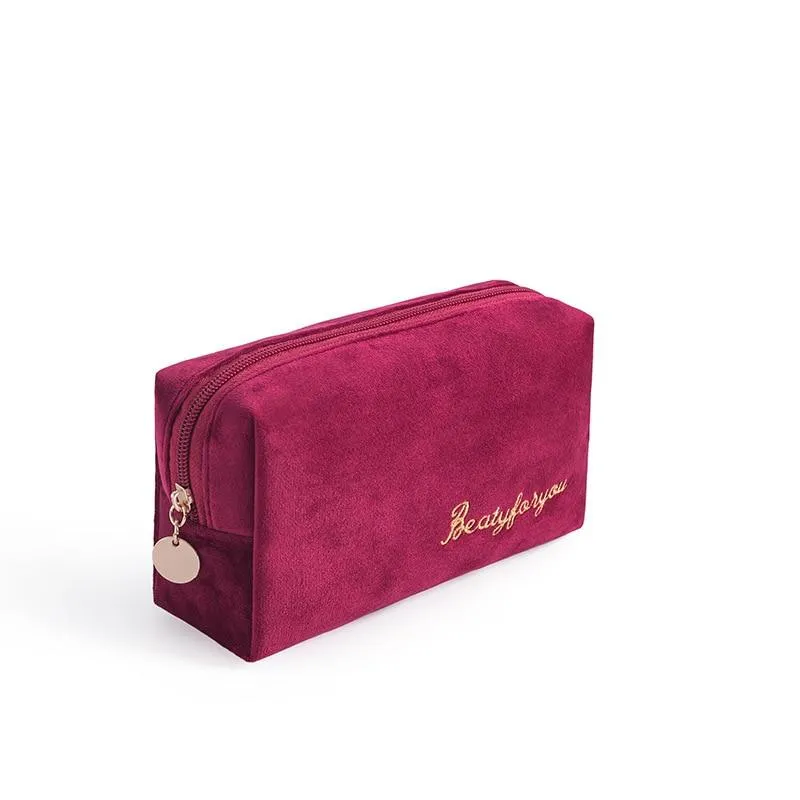 Vintage Ladies' Velvet Cosmetic Bags For Lipstick Brushes