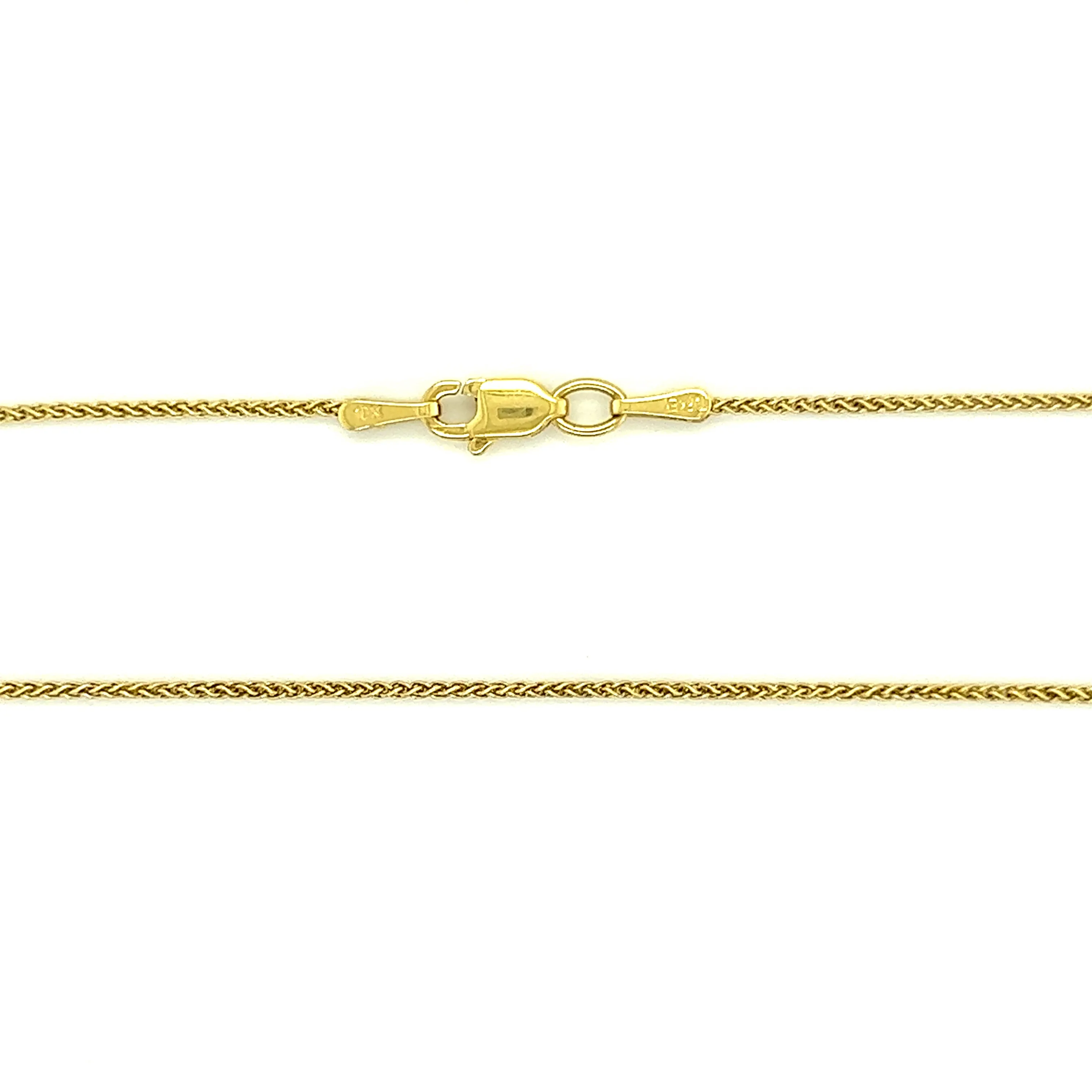 Wheat Chain 1.0mm with 16in Length in 10K Yellow Gold