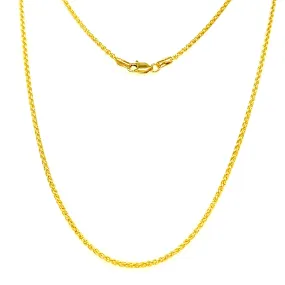 Wheat Chain 1.65mm with 20in of Length in 14K Yellow Gold