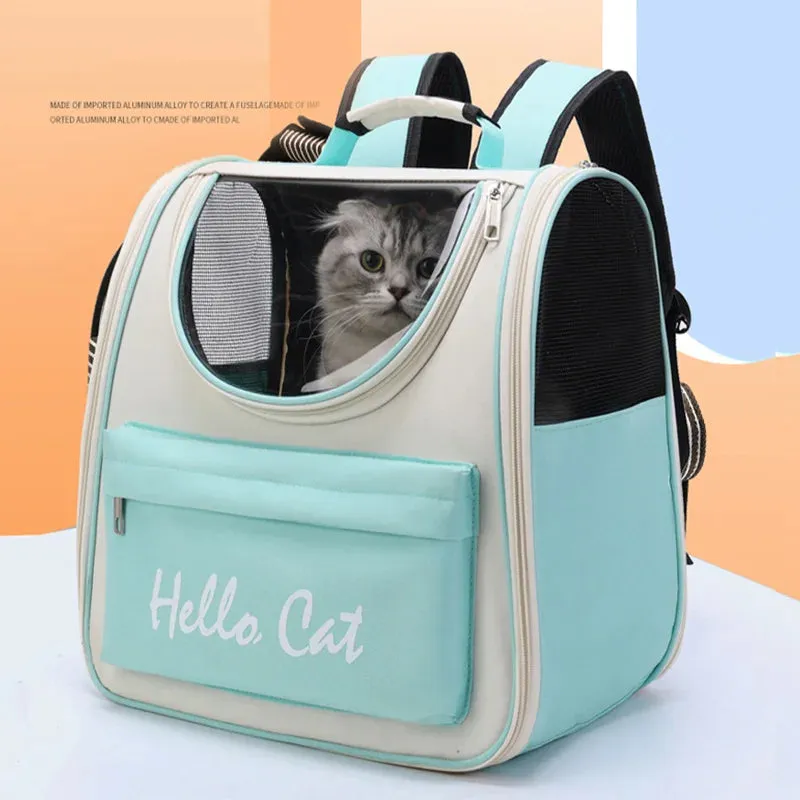 Windproof Cat Travel Backpack - Comfortable Carrier for Cats & Small Dogs