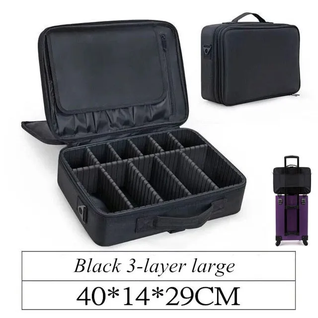 Women High Quality Professional Makeup Organizer Bolso Mujer Cosmetic Case