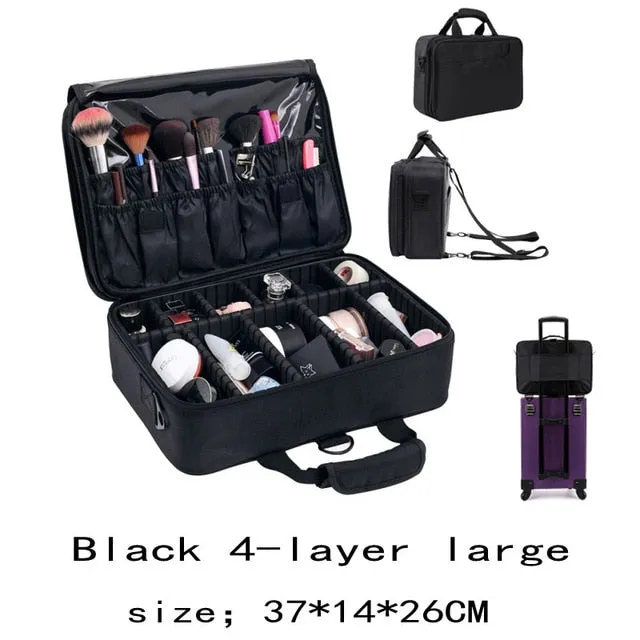 Women High Quality Professional Makeup Organizer Bolso Mujer Cosmetic Case