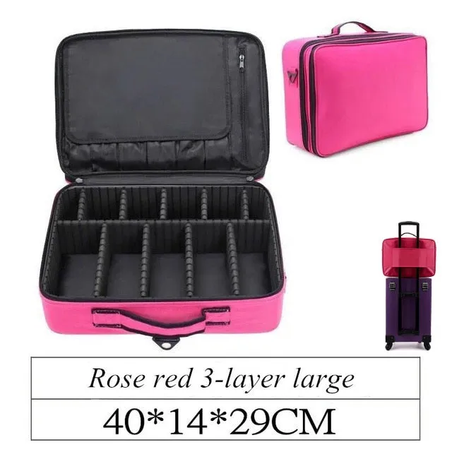 Women High Quality Professional Makeup Organizer Bolso Mujer Cosmetic Case