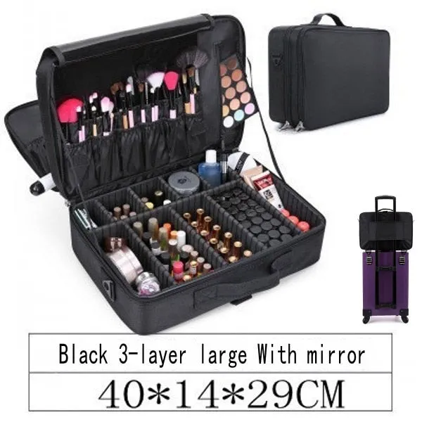 Women High Quality Professional Makeup Organizer Bolso Mujer Cosmetic Case