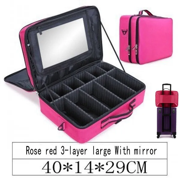 Women High Quality Professional Makeup Organizer Bolso Mujer Cosmetic Case