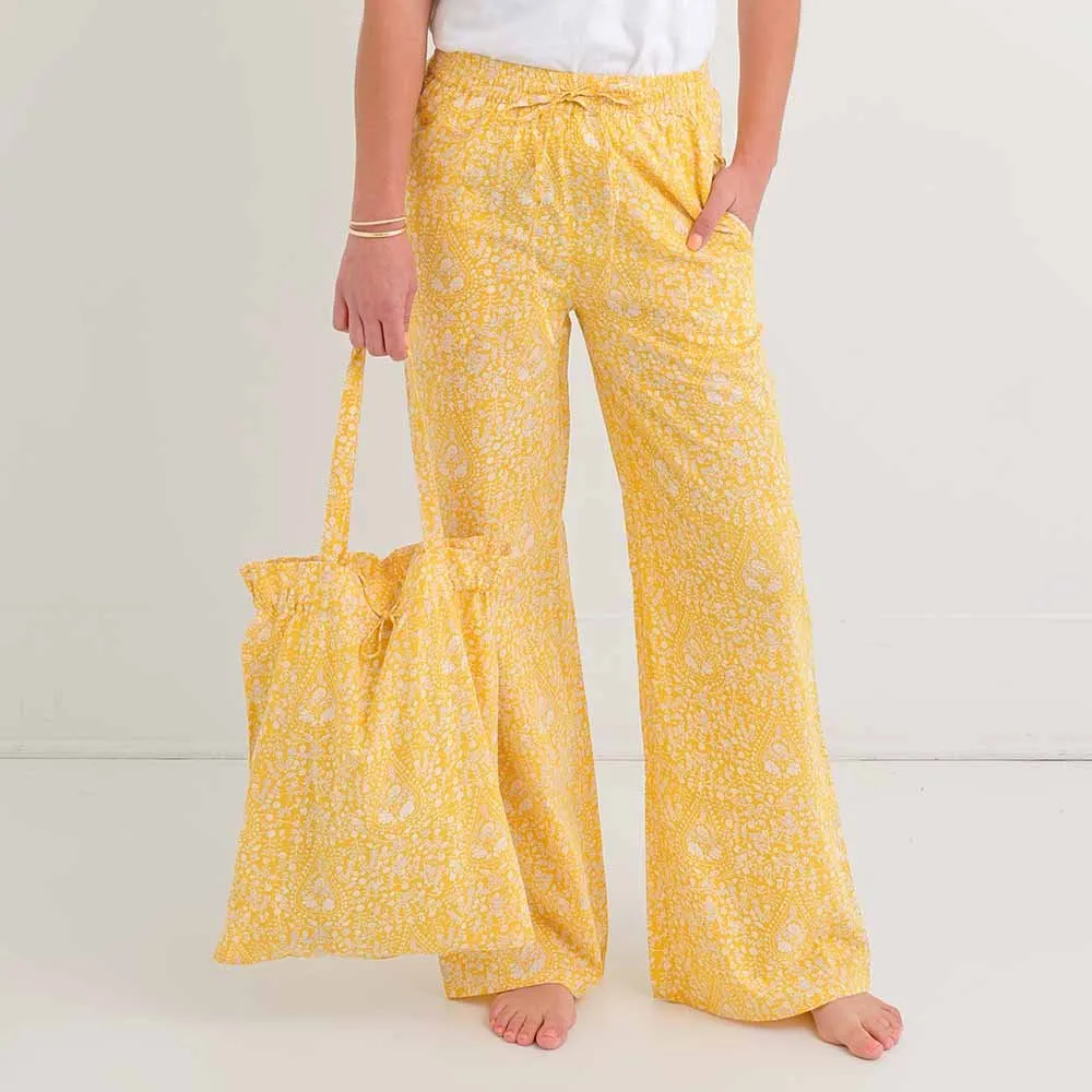 Yellow Paisley Shopping Tote Bag