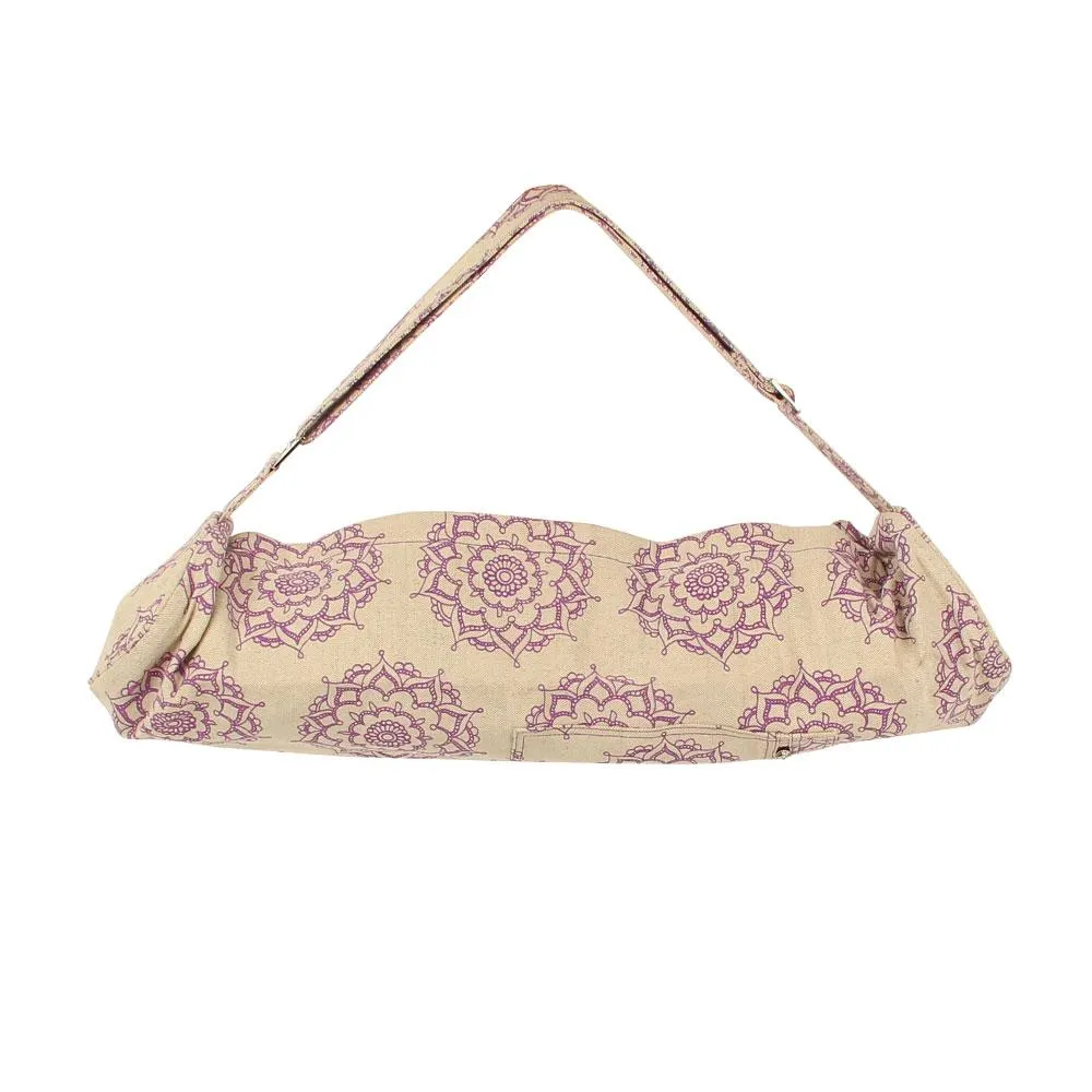 Yoga Mad Jute Cotton Patterned Yoga Mat Bag