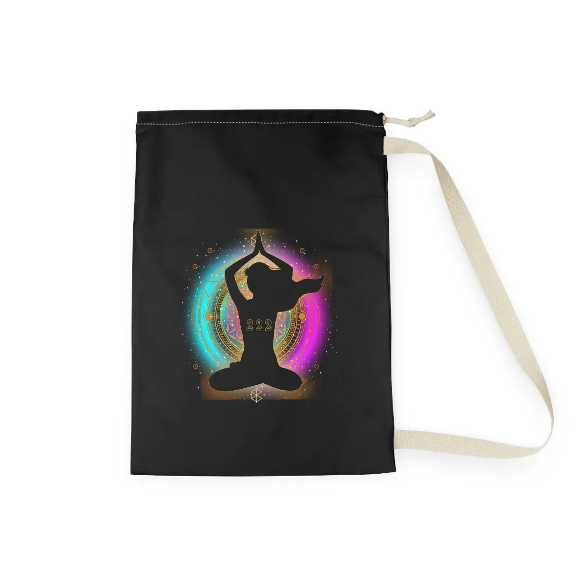 Yoga Spiritual Meditation Laundry Bag -  Alignment 222 Angel Number