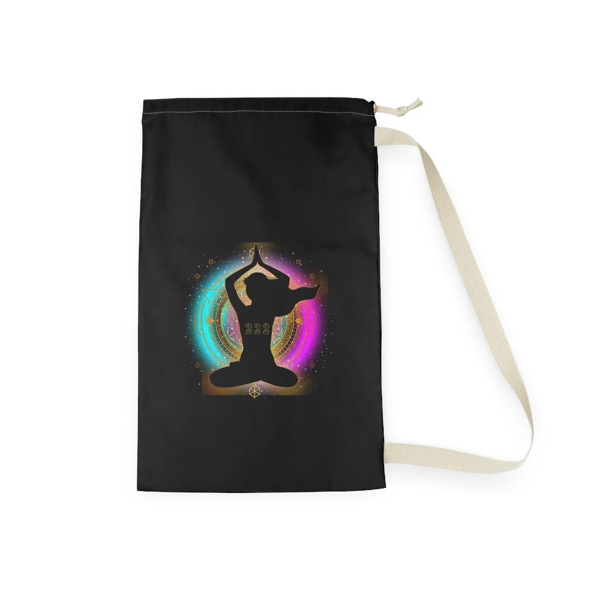 Yoga Spiritual Meditation Laundry Bag -  Alignment 222 Angel Number