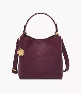 ZB11002519 - Fossil Jessie Purple Leather Small Bucket Crossbody Bag For Women